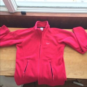 Pink, helly hansen, pocket and zip sweatshirt, size S.